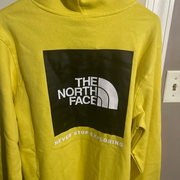 Yellow moth face pull over hoodie. Size large. - Picture 1 of 3